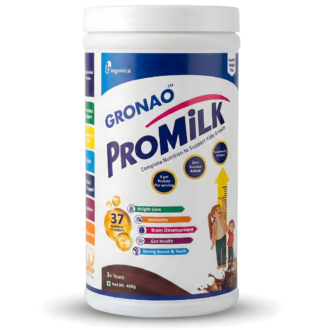 Gronao ProMilk Kids Health Nutrition Drink Powder 3+ years | 9g Protein with DHA, Calcium, Probiotics | Chocolate Flavor 400g