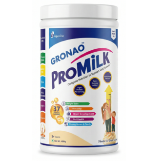 Gronao ProMilk Kids Health Nutrition Drink Powder 3+ years | 9g Protein with DHA, Calcium, Probiotics | Vanilla Ice Cream Flavor 400g